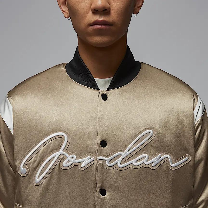 Jordan MVP Woven Baseball Collar Puffer Jacket Brown Men's HF9298-257