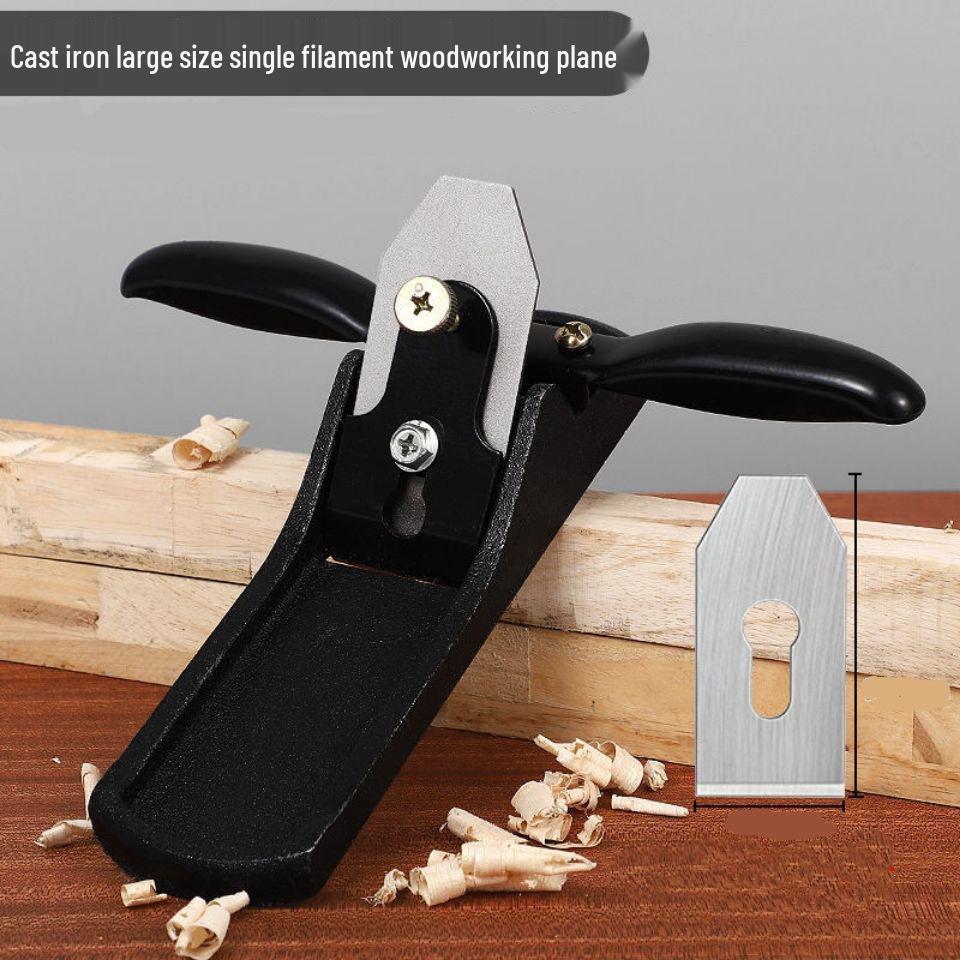 Handcrafted Cast Iron Woodworking Planer: Multi-functional Carpenter's Tool with Straight Trim, Hand-Push Roller, and Bird Plane Blade.