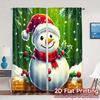 2pcs,Curtains Cute Snowman Christmas Holiday (4) Modern Contemporary Curtains Polyester Easy Install Curtains Decorations