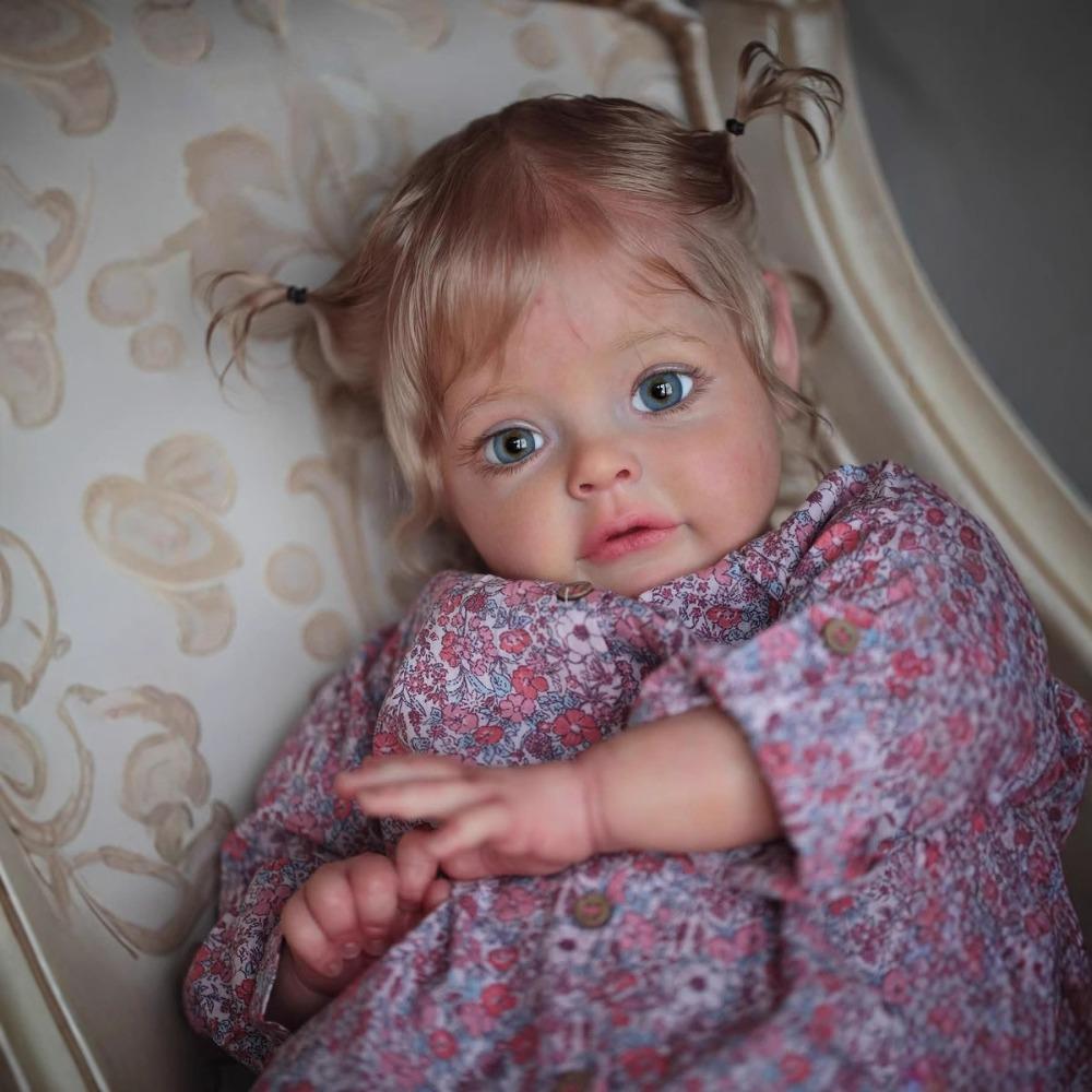 Oryginalna marka Reborn Lalka dla Malucha Sue Sue 24'' 60cm Miękka bawełna Wypchane Tkaninowe Ciało Lalka Reborn Real Jak 3D Malowana Skóra Noworodka Lalka dla Dzieci