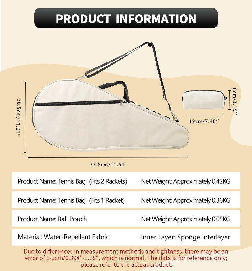 Waterproof Tennis Racket Sleeve Handheld Single-Shoulder Racket Bag Insulated Compartment