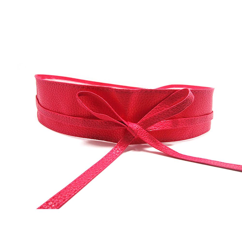 Fashion Women Faux Leather Wrap Around Tie Corset Cinch Waist Wide Dress Belt