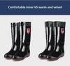 Men's PVC Winter Velvet-Lined Waterproof Work Boots, Mid-High Tube for Warmth and Protection