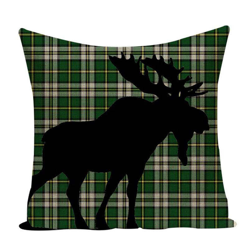 Weihnachten Elch Druck Kissenbezug Quadrat Hirsch Polyester Sofa Bett Kissenbezug Elch Kissenbezüge skandinavische Dekoration Sofa