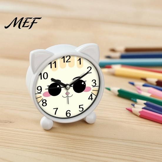 Time Teaching Clock Cartoon Animal Alarm for Students, Non-Ticking Quiet Movement Electronic Clock, Battery Operated Desk Home Bedroom