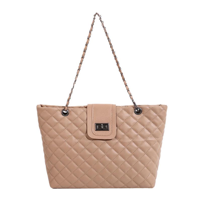 

New largecapacity fashion diamond women s bag fashion chain shoulder bag tote bag хакі