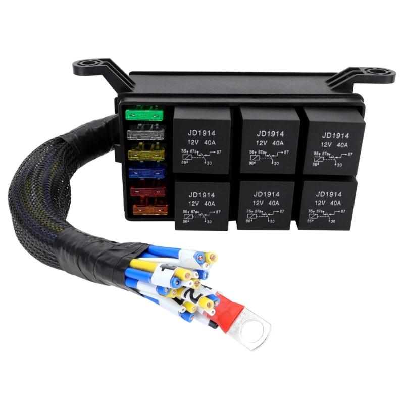 Sturdy Plastic 12V Relays Fuses Box Block with 6 Slots Convenient for Cleaning Wiring in Vehicles Daily Casual Use