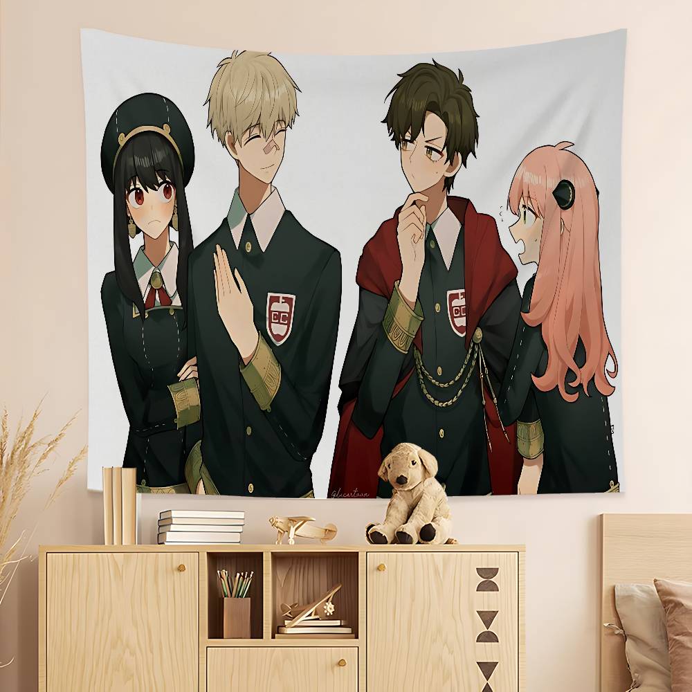 Anime Spy X Family Colorful Tapestry Wall Hanging Bohemian Wall Tapestries Mandala Wall Hanging Sheets