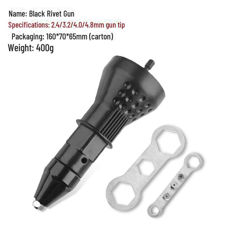 Electric Conversion Rivet Gun with Blue Core and Black Cap Upgrade