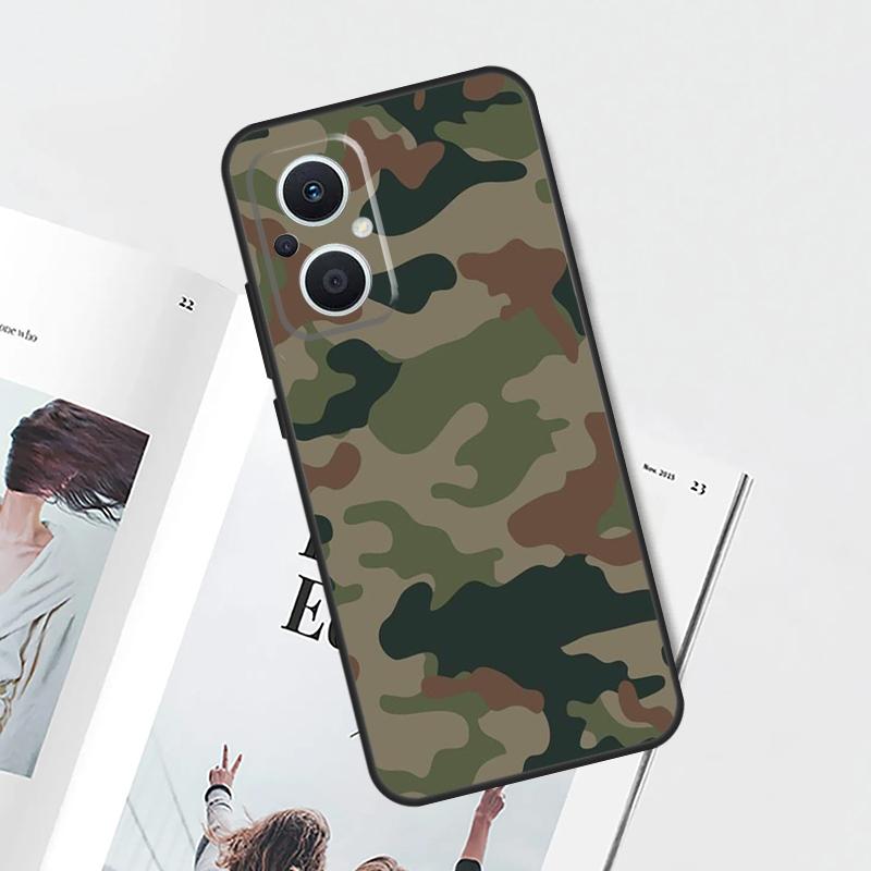 Camo Camouflage Case For OPPO Reno 15F 14F 11 F 12 13 14 10 15 Pro 7 8 Lite OPPO Find X5 X6 X8 X9 Pro Cover