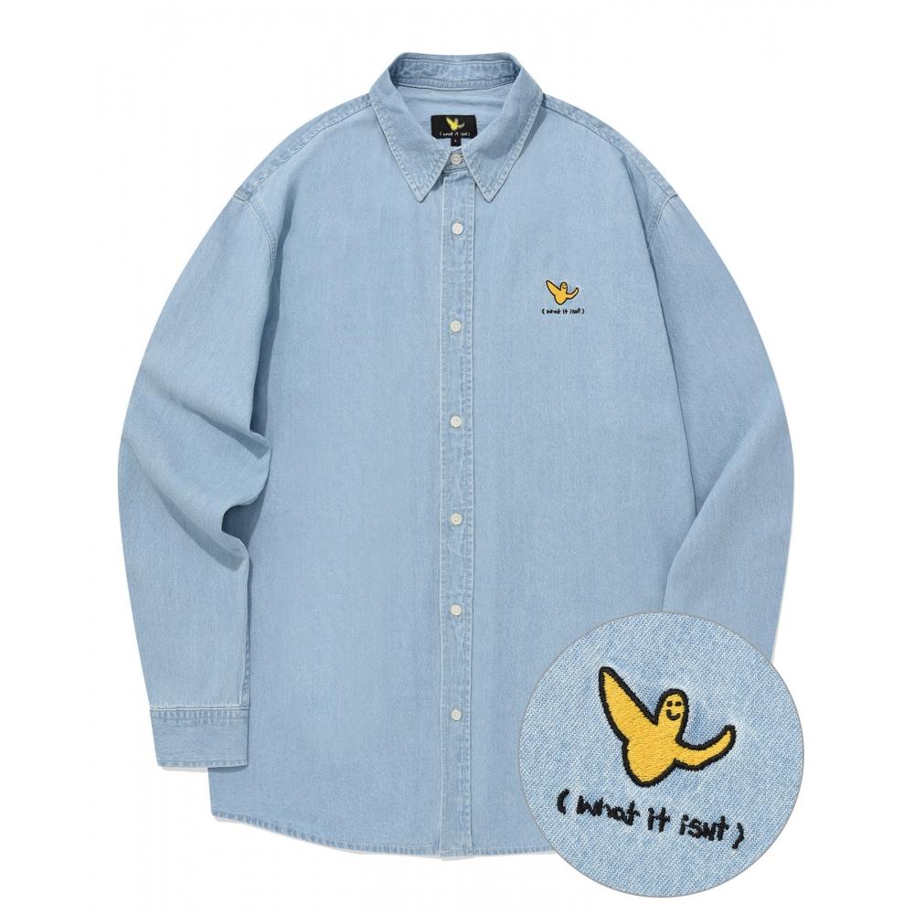 

WHATITISNT РУБАШКА ИЗ ШАМБРЕ INDIGO LIGHT