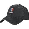 France Soccer Flag Washed Baseball Cap Vintage Cotton Sports Adjustable Dad Hat for Unisex