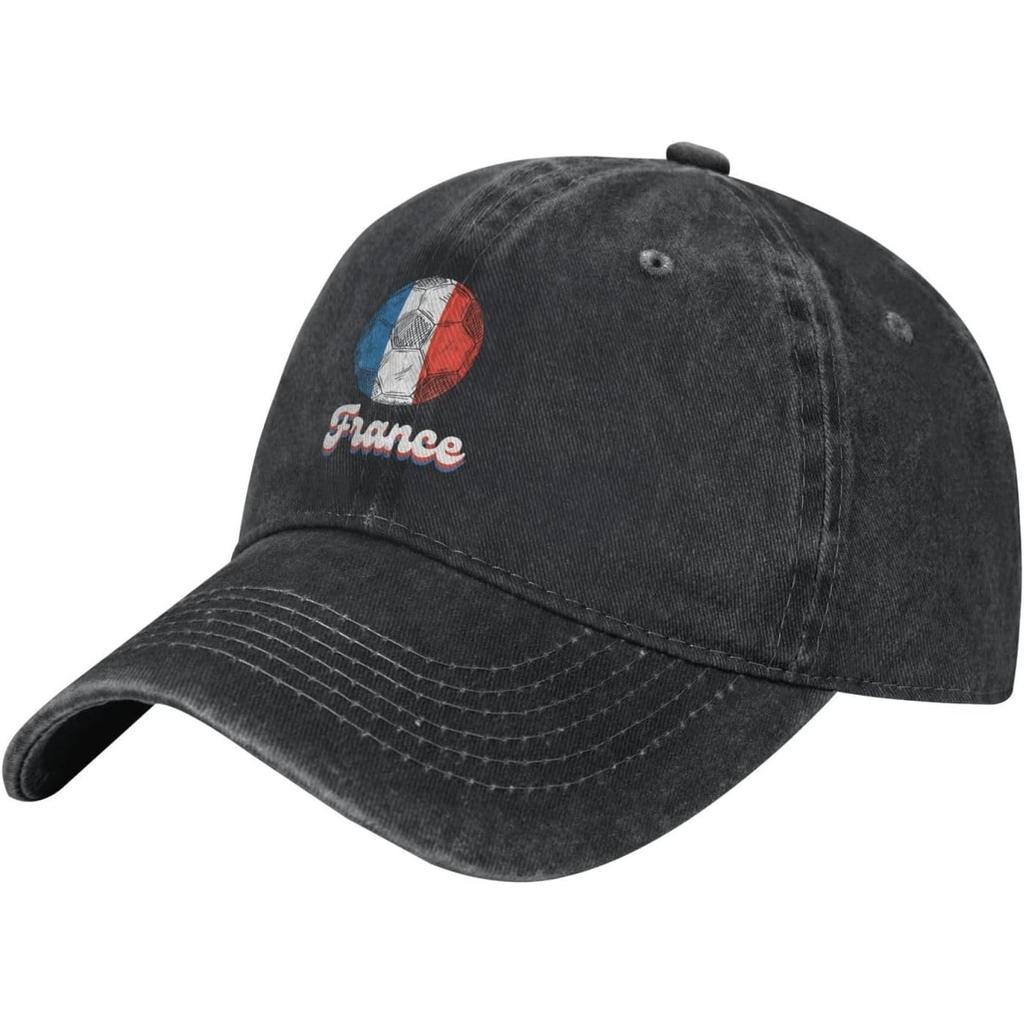 France Soccer Flag Washed Baseball Cap Vintage Cotton Sports Adjustable Dad Hat for Unisex