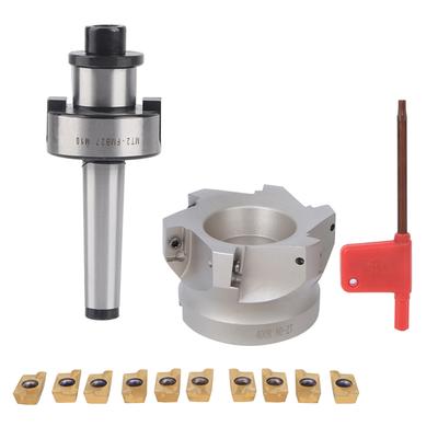 MT2 FMB27 Collet Chuck Holder 80 27 6 Flute Milling Cutter 1604APMT Milling Inserts(10PCS Milling Inserts )