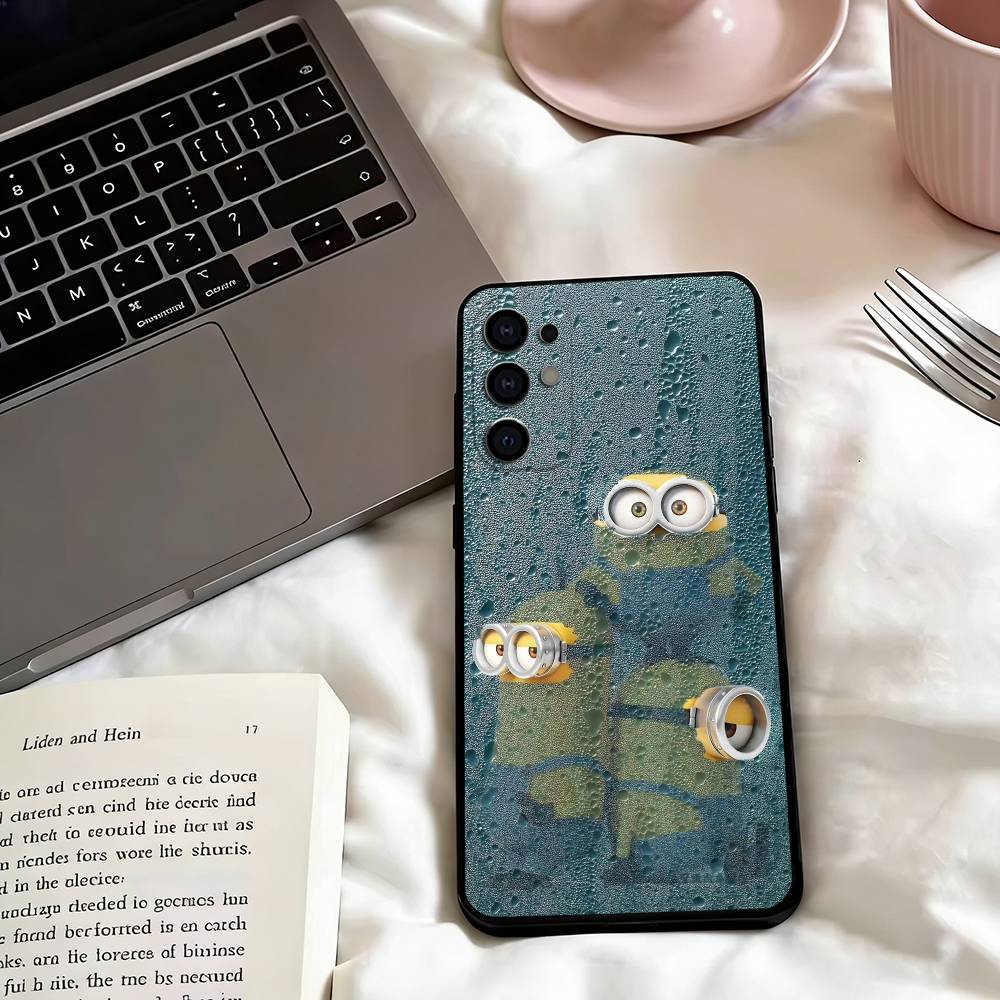 Cute M-MinionT Phone Case For Samsung S25,S24,S21,S22,S23,S30,Ultra,S20,Plus,Fe,Soft Silicone Black Cover