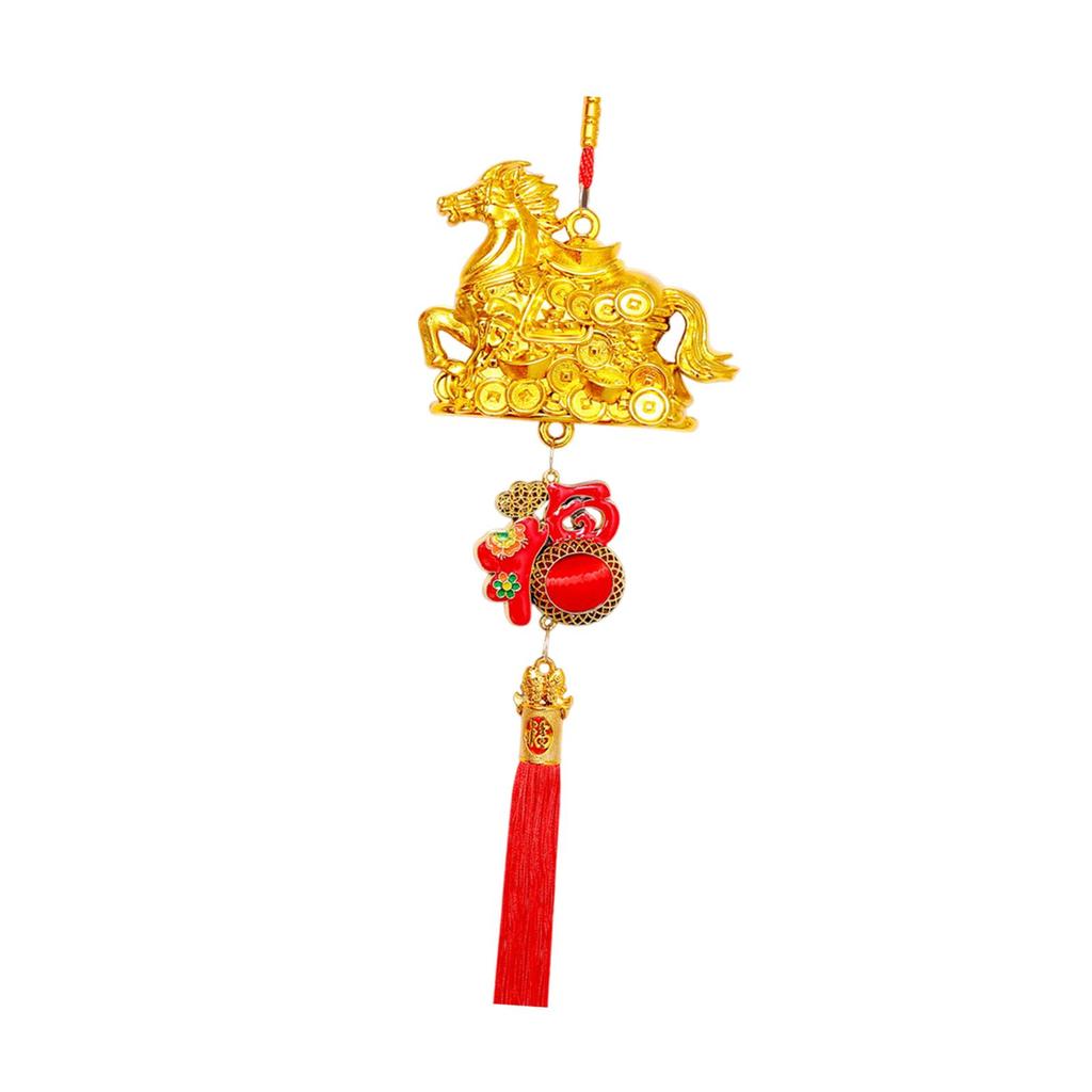 Chinese Year Decoration Golden Horse Pendant Wall Hanging Ornament for Living Room