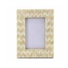 Handmade Bone Inlay Photo Frame – Natural Chevron Pattern Tabletop Home Decor