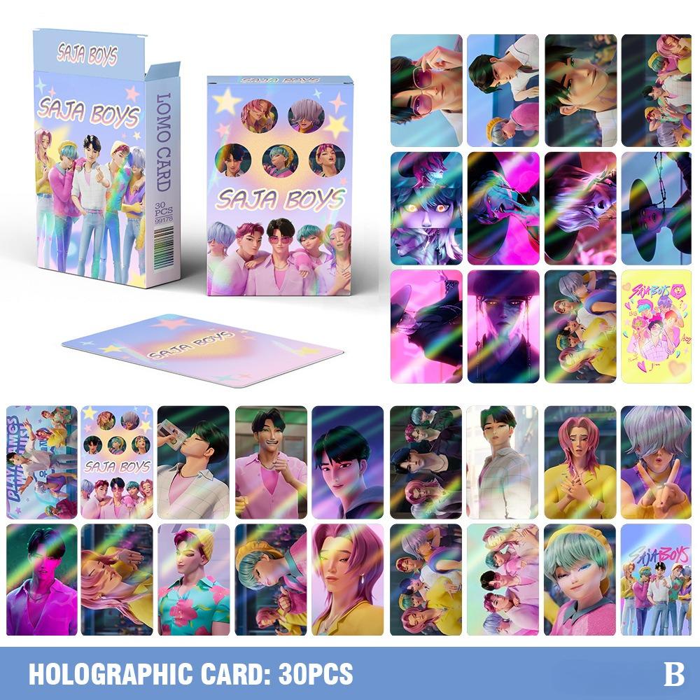 30pcs Kpop Demon Hunters Laser Cards K-POP Witch Hunt Cartoon Series Accessories LOMO Small Cards
