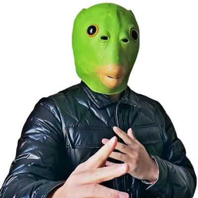 Grüne Fischkopfmaske Spielzeug Sandskulptur Spielen Seltsame Grüne Fischkopfbedeckung