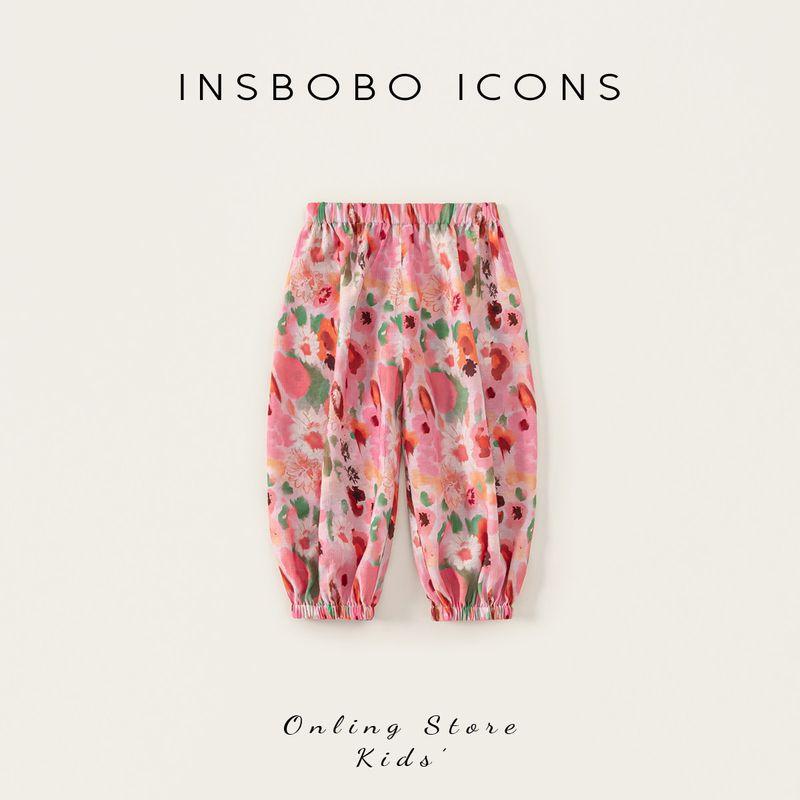 Insbobo Girls  Pants Summer Mosquito-Proof Pants Stylish Girls  Casual Pants Lightweight Children s Early Summer Outfit Trendy Pink Color 100