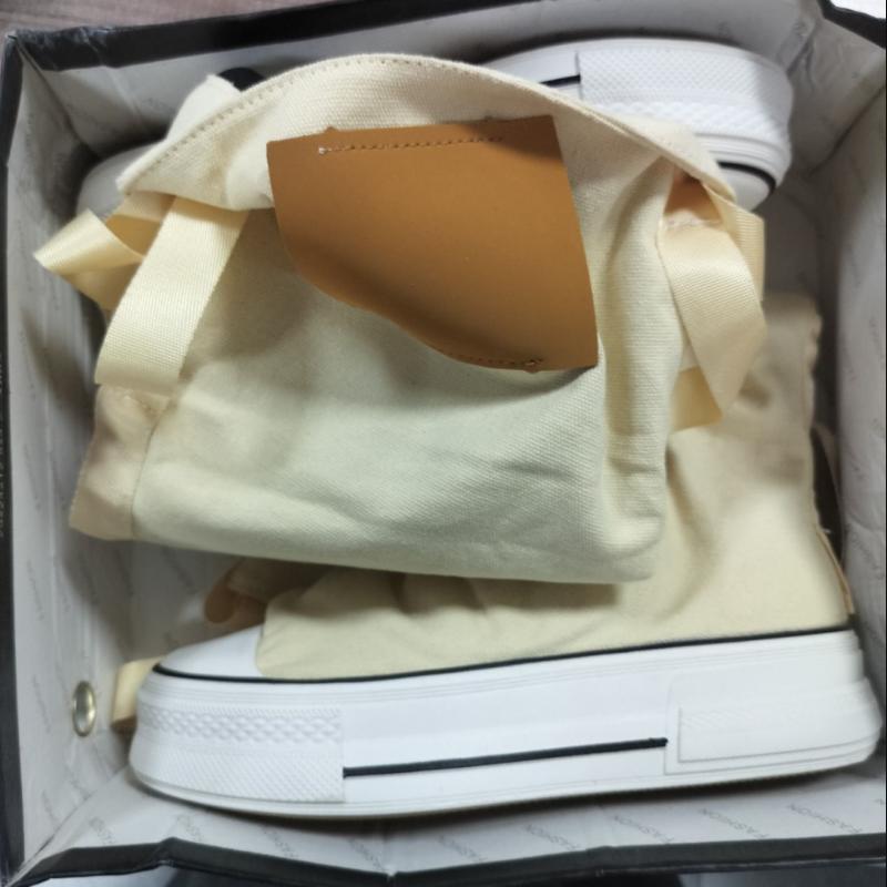 Fashion 2025 New High Top Woman Canvas Shoes Women's Spring Autumn Boots Wide Barrel Mid Barrel Boots Trouser Barrel Stacking Boots