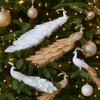 Colorful Christmas Bird Ornaments Glitter Feather Simulation Peacock  Parties Supplies