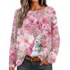 Womens  Fall Sweaters Long Sleeve Print Tops Pullover Sweaters Loose Dressy Casual Basic Clothes