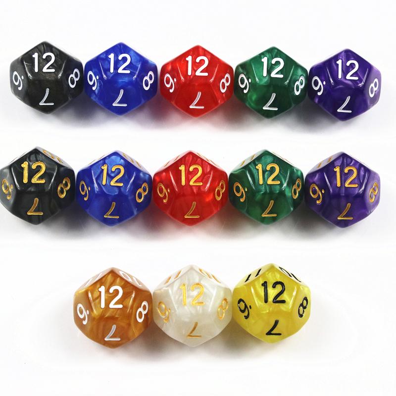 

DND D12 Кубики 10 штук 12-гранные кубики Набор многогранных кубиков Мраморные игровые кубики для РПГ D&D Аксессуары Настольные ролевые игровые кубики multi-color