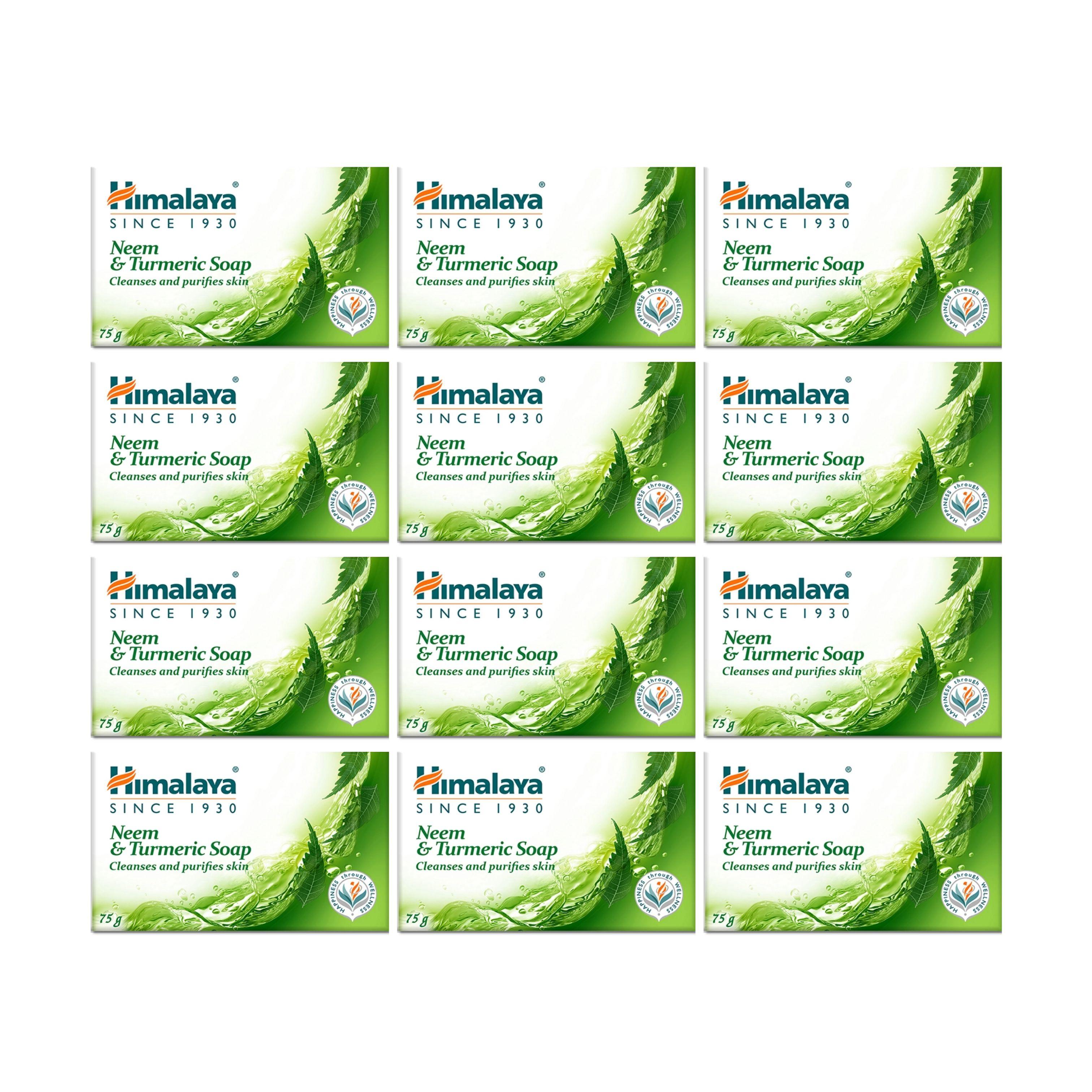 Himalaya Seifenstück 75g X 12 Stück NEEM & TURMERIC SOAP green