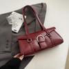 2026 Winter Belt Design Y2K Retro Design Small PU Leather Underarm Bag Women Fashion Handbags New Trend Shoulder Bag