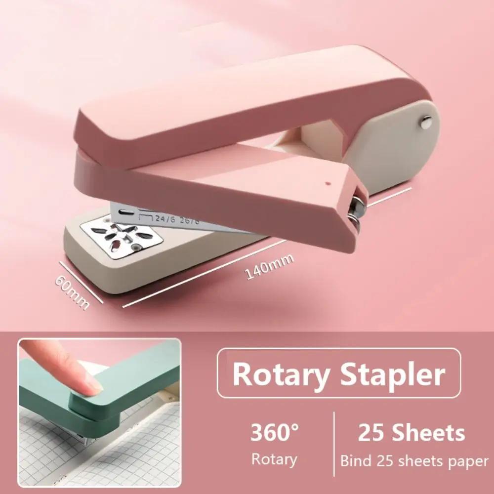 Use 24/6 Staples Stapler Heavy-Duty Duty Effortless Heavy-Duty Duty Stapler 360 Degree Rotary Metal Long Stapler Bookbinding Supplies
