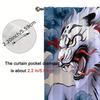 2pcs Vintage-Style White Tiger Print Curtains - Blackout, Rod Pocket, Machine Washable Polyester, Living Room Decor with Dram