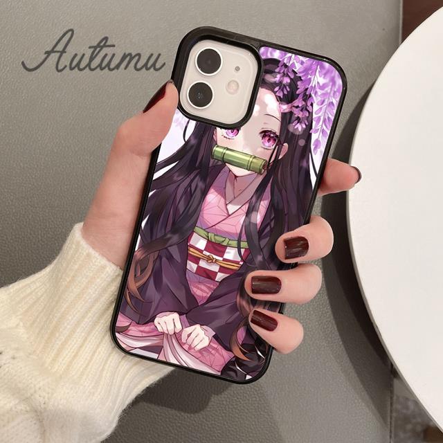 

Чехол для телефона Demon Slayer Kamado Nezuko с аниме для iPhone 11 12 13 14 Pro Max mini XR XS SE 2020 6S 7 8 Plus Samsung S21 S22 iPhone 12or12pro