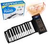 Yumcute Roll-Up Piano, 88-Key Electronic Piano, Foldable Keyboard with Built-in Speaker, Rechargeable, Earphone and Microphone Compatible, Hand-Rolled