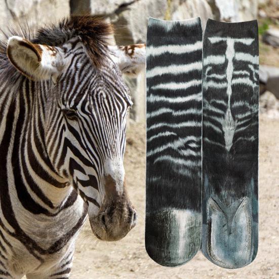 40cm Adult Unisex Warm Double-Side 3D Print Animal Foot Hoof Paw Simulation Sock