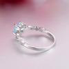 Fashion Silver Color Rings for Women  Square Cut Blue Cz Bridal Wedding Engagement Ring Bijoux  Love Ring