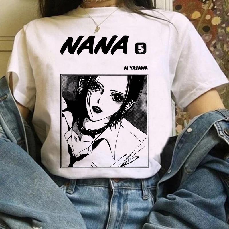 Anime Nana T Shirt for Women Japanese 2000s Style Y2k Tshirt Harajuku Fashion Casual Short Sleeve Top Kawaii Graphic T Shirts