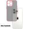 Protective Case - E.F.CONNECTION - for iPhone 14 Pro - Matte Pink Silicone - 2 Tempered Glasses - Shockproof