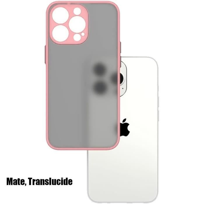 Protective Case - E.F.CONNECTION - for iPhone 14 Pro - Matte Pink Silicone - 2 Tempered Glasses - Shockproof