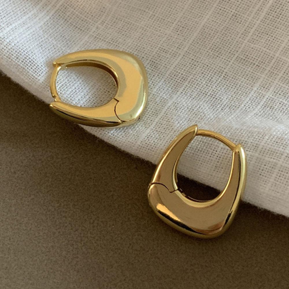 925 Silver Earrings For Women Trendy Simple Gold Bag Shape Earring Jewelry Prevent Allergy Party Christmas Accessories
