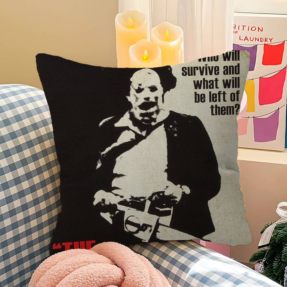 

Movie T-Texas C-Chainsaw M-Massacre Cushion Cover Pillow Cover Decor Pillowcase Printed Cushion Case For Couch 12x12Inch