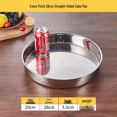 Extra Thick Deep Stainless Steel Round Plate