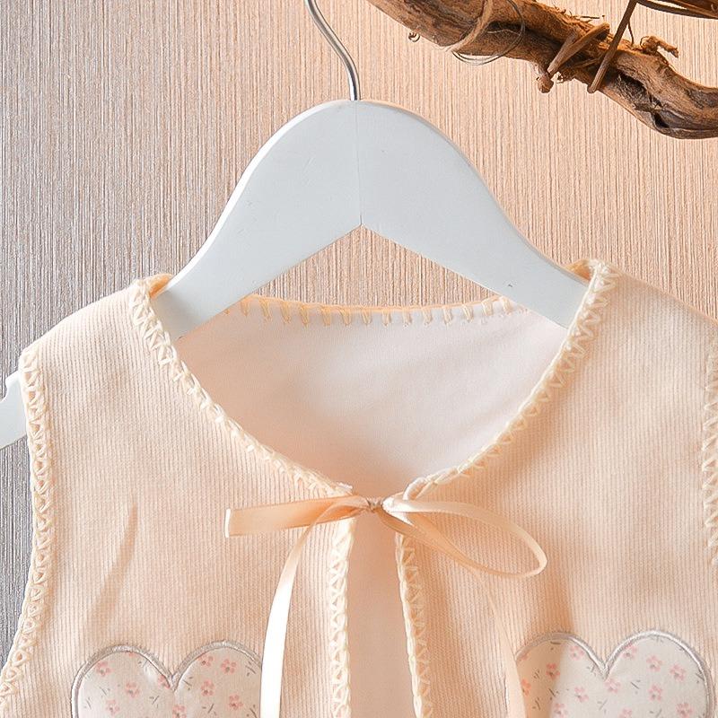 2 bucăți/set primăvară toamnă pentru copii mici fetițe rochie florală cu mâneci bufante rochii cu flori cu guler Peter Pan rochie plisată cu cardigan fără mâneci