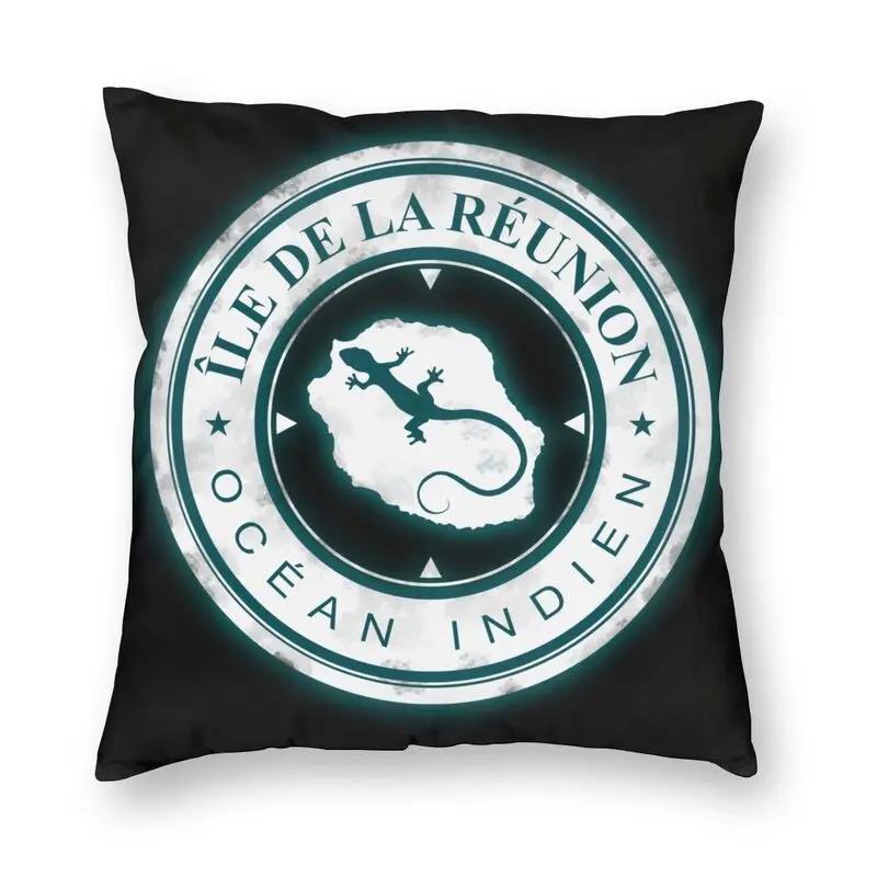974 Reunion Island Flag Square Throw Pillow Case Home Decor Polyester Print Ile De La Reunion Cushion Cover for Living Room Sofa