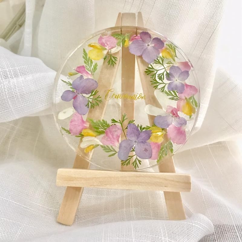 wowjimi Silicone Molds, Set of 3, Coaster, Epoxy Resin, Resin Crafts, DIY, Handmade, Clay, UV Resin, Easy Release, Gift (Round + Square + Hexagon)