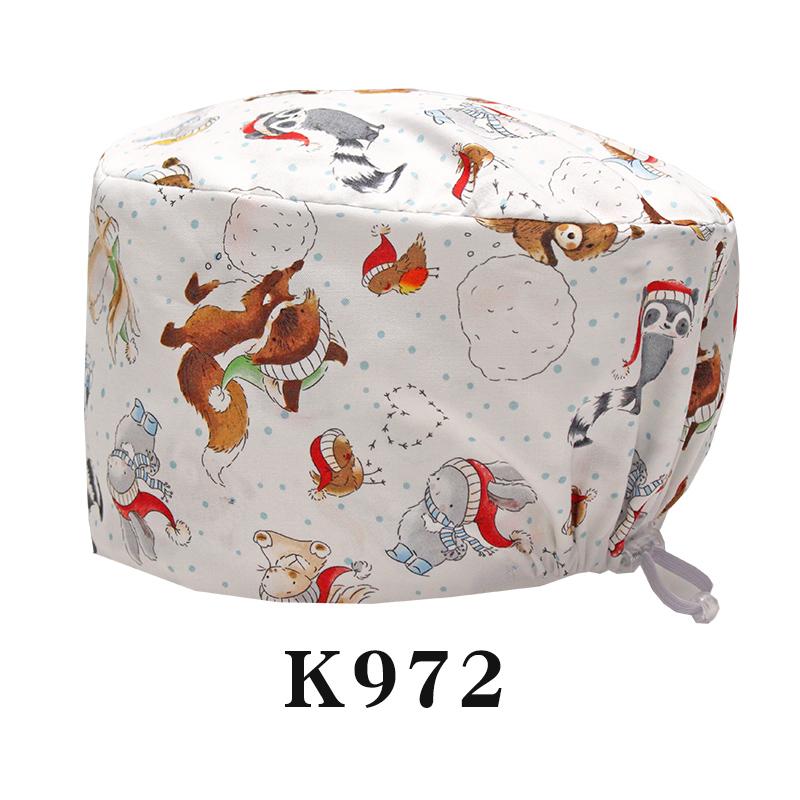 Fashionable Digital Printed Medical Hats for Women Men Breathable Soft Nursing Caps TOOTH Pet Clinic Surgical Scrubs Hat