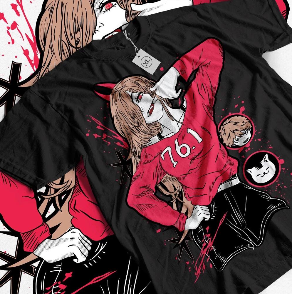 Anime Chainsaw Unisex Power Portrait Black Tshirt S