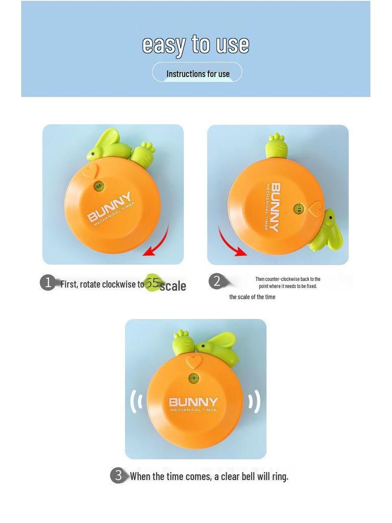 Children's Dual-Use Timer: Alarm Clock & Kitchen Reminder for Study and Self-Discipline