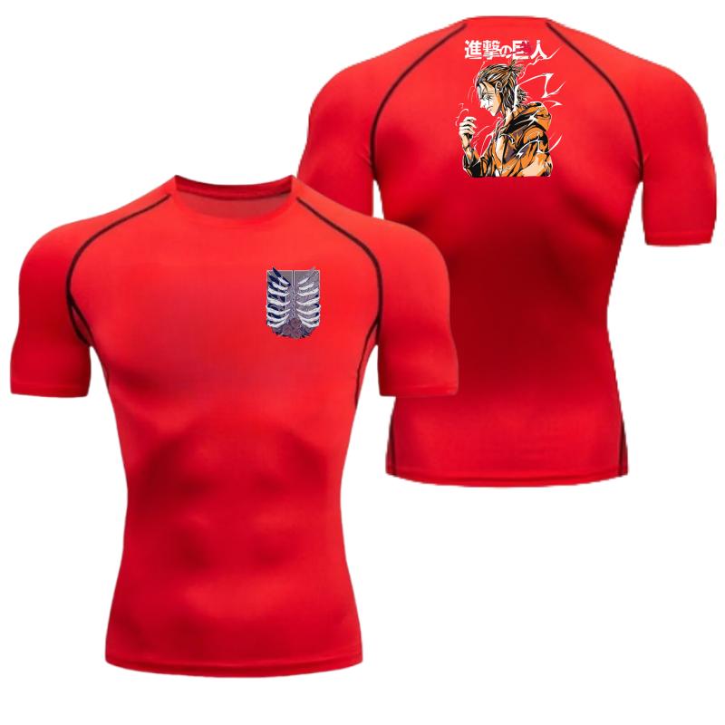 Herren Sommer Sport Kompressions-T-Shirt Atmungsaktiv Schnelltrocknend Hohe Elastizität Kurzarm-T-Shirt mit Kräftigem Stationed Corps Grafik Fitnessstudio