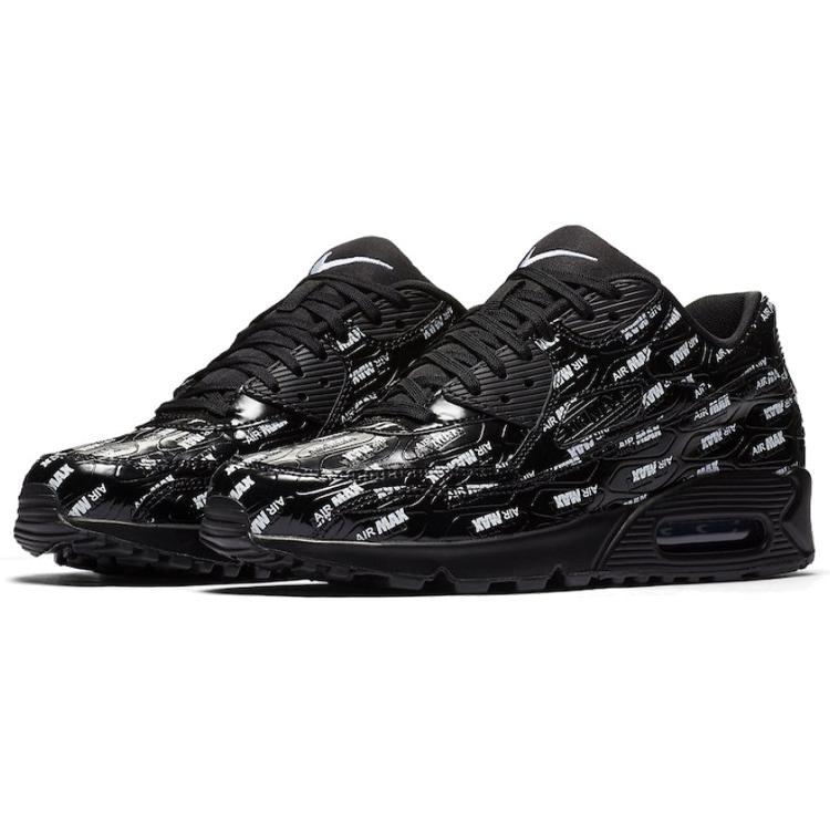 New Nike Air Max 90 All Over Print Black White 700155-015